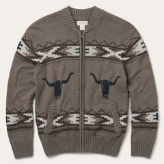 Longhorn Cardigan Brown | Stetson Men