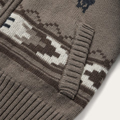 Longhorn Cardigan Brown | Stetson Men