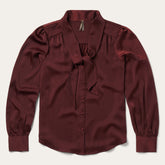 Wine Satin Blouse Red | Stetson Women
