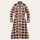 Black Cherry Plaid Shirt Dress Red | Stetson Women