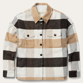 Oversize Plaid Shirt Jacket Brown | Stetson Women