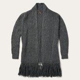 Charcoal Fringed Cardigan Grey | Stetson Women