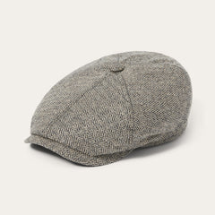 Silk Six-Panel Cap Black/Brown Herringbone | Stetson Hats
