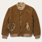 Embroidered Velvet Bomber Jacket Copper | Stetson Women