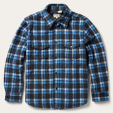Blue Plaid Quilted Shirt Jacket Blue | Stetson Men