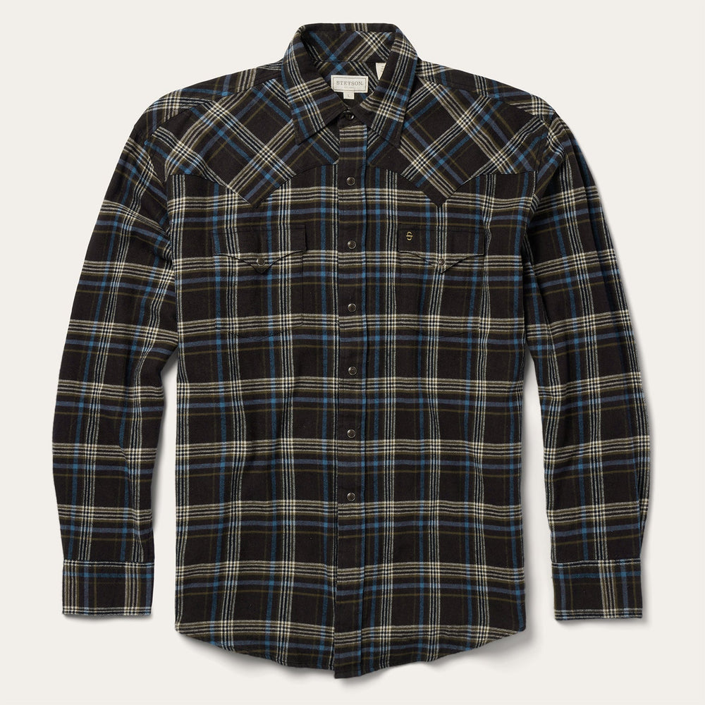 Brown Plaid Flannel Western Shirt Brown | Stetson Men