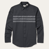 Border Stripe Twill Western Shirt Black | Stetson Men