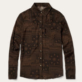 Patchwork Bandana Print Shirt Brown | Stetson Women