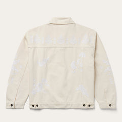 Embroidered Cream Denim Jacket White | Stetson Women