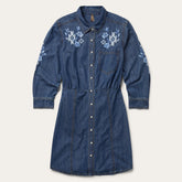 Dark Blue Denim Shirt Dress Blue | Stetson Women