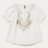 Cotton Voile Peasant Blouse White | Stetson Women