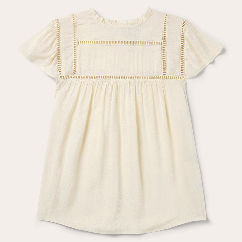Cream Herringbone Blouse White | Stetson Women