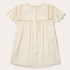 Cream Herringbone Blouse White | Stetson Women