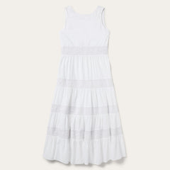 White Cotton Lawn Sleeveless Dress White | Stetson Women