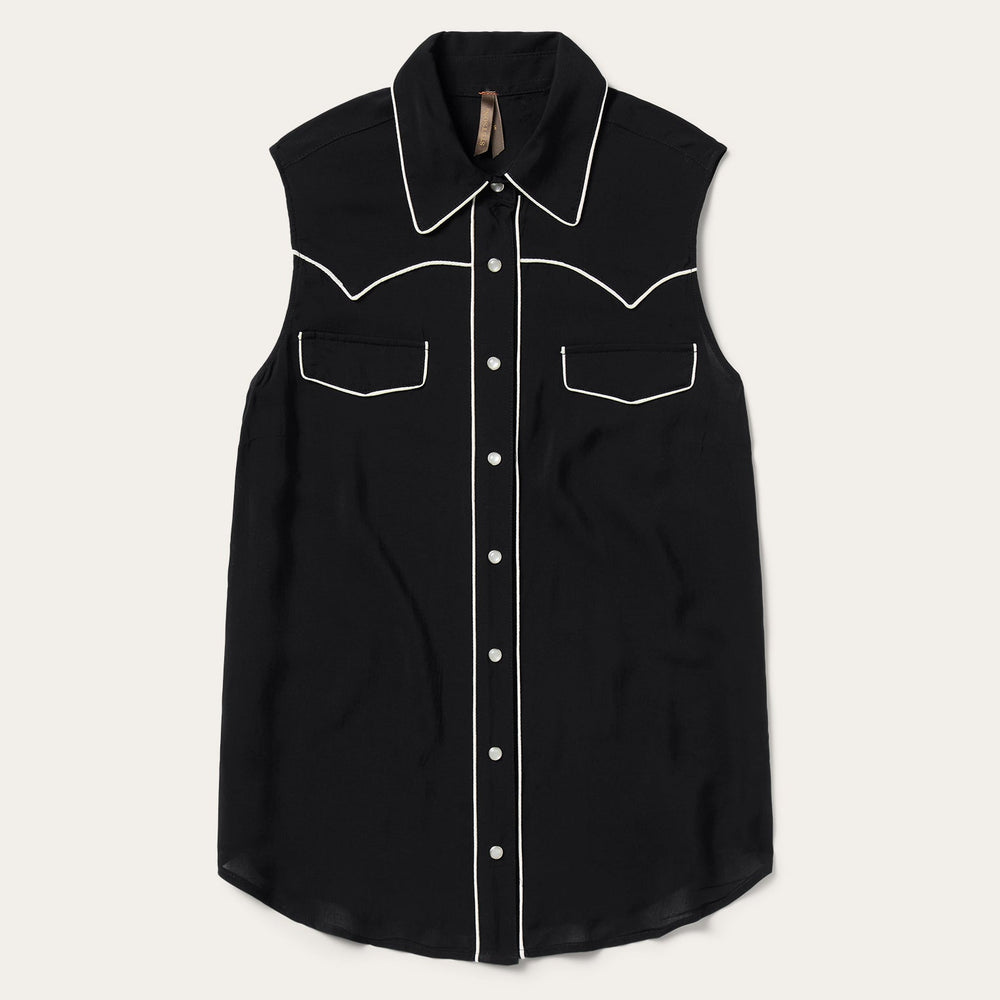 Black Sleeveless Western Shirt Black | Stetson Women