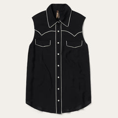 Black Sleeveless Western Shirt Black | Stetson Women