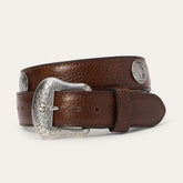 Bison Leather Concho Belt Hazelnut Bison | Stetson Men