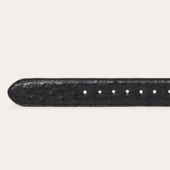 Ostrich Western Tab Belt Black | Stetson Men