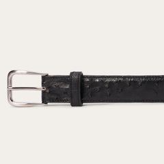 Ostrich Western Tab Belt - 1 1/4" Width Black Classic | Stetson Men