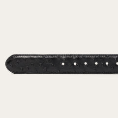 Ostrich Western Tab Belt - 1 1/4" Width Black Classic | Stetson Men