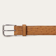 Ostrich Western Tab Belt - 1 1/4" Width Antique Cognac | Stetson Men