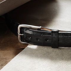 Caiman Western Tab Belt - 1 1/4" Width Black Classic | Stetson Men