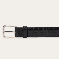 Caiman Western Tab Belt - 1 1/4" Width Black Classic | Stetson Men