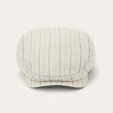 Striped Linen Driver Cap Off White With Stripes | Stetson Hats