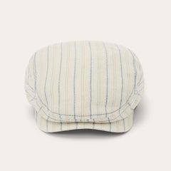 Striped Linen Driver Cap Off White With Stripes | Stetson Hats