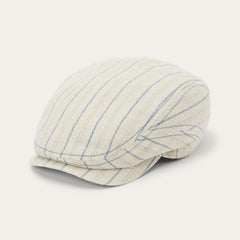 Striped Linen Driver Cap Off White With Stripes | Stetson Hats