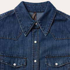Dark Denim Snap Western Shirt Blue | Stetson Women