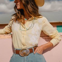 Embroidered Western Shirt Yellow | Stetson Women