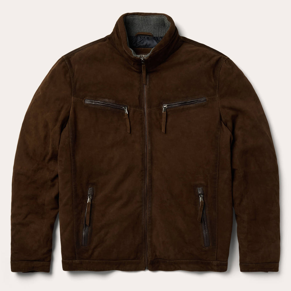 Suede Moto Jacket Brown | Stetson Men