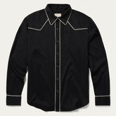 Vintage Piped Western Shirt Black | Stetson Men