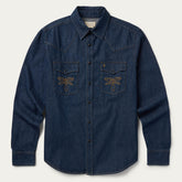 Boot Stitch Raw Denim Shirt Blue | Stetson Men