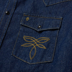 Boot Stitch Raw Denim Shirt Blue | Stetson Men