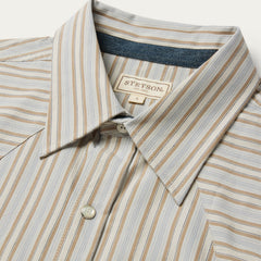 Ticking Stripe Western Shirt Brown | Stetson Men