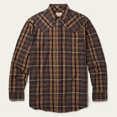 Brushed Flannel Western Shirt Brown | Stetson Men