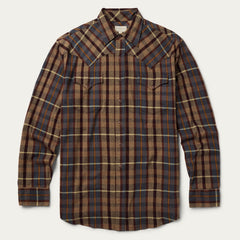Brushed Flannel Western Shirt Brown | Stetson Men