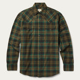 Brushed Flannel Western Shirt Green | Stetson Men