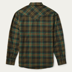 Brushed Flannel Western Shirt Green | Stetson Men