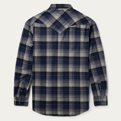 Brushed Flannel Western Shirt Blue | Stetson Men