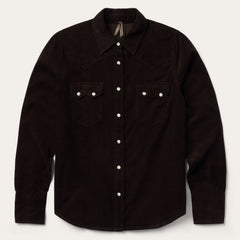 Corduroy Denim Western Shirt Brown | Stetson Women