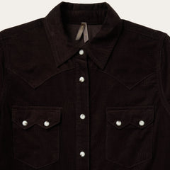 Corduroy Denim Western Shirt Brown | Stetson Women