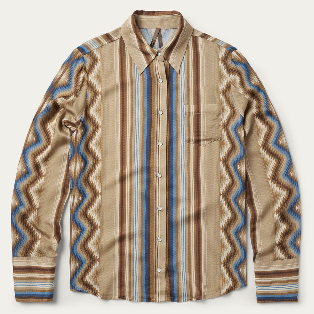 Sand Serape Print Shirt Tan | Stetson Women