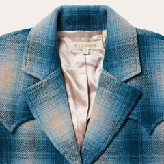 Wool Plaid Western Blazer Navy | Stetson Women