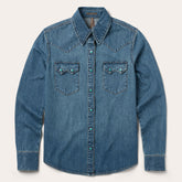 Turquoise Snap Western Denim Shirt Blue | Stetson Women