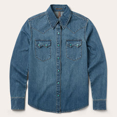 Turquoise Snap Western Denim Shirt Blue | Stetson Women