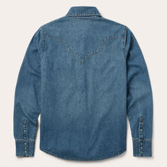 Turquoise Snap Western Denim Shirt Blue | Stetson Women