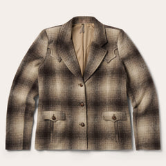 Wool Plaid Western Blazer Brown | Stetson Women
